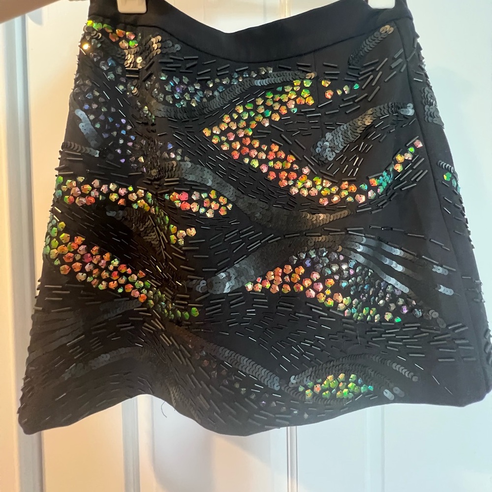Nanette Lepore Embellished Black Skirt